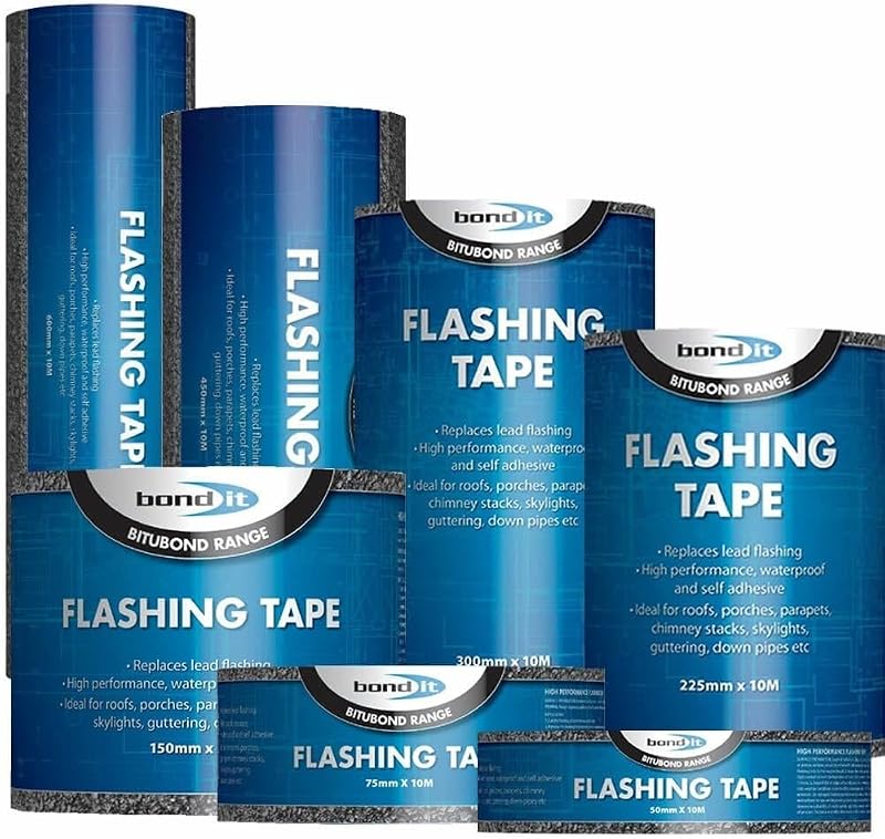 Bond-It Flashing Tape 225mm x 3m Self-Adhesive Weatherproof Roof Repair Black