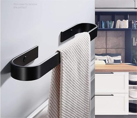 TP&DD De baño Barras de Toalla,Espacio de Aluminio Negro Moho anticorrosión Toallero Barra,para Cuarto de baño Cocina-A 30cm(12inch)