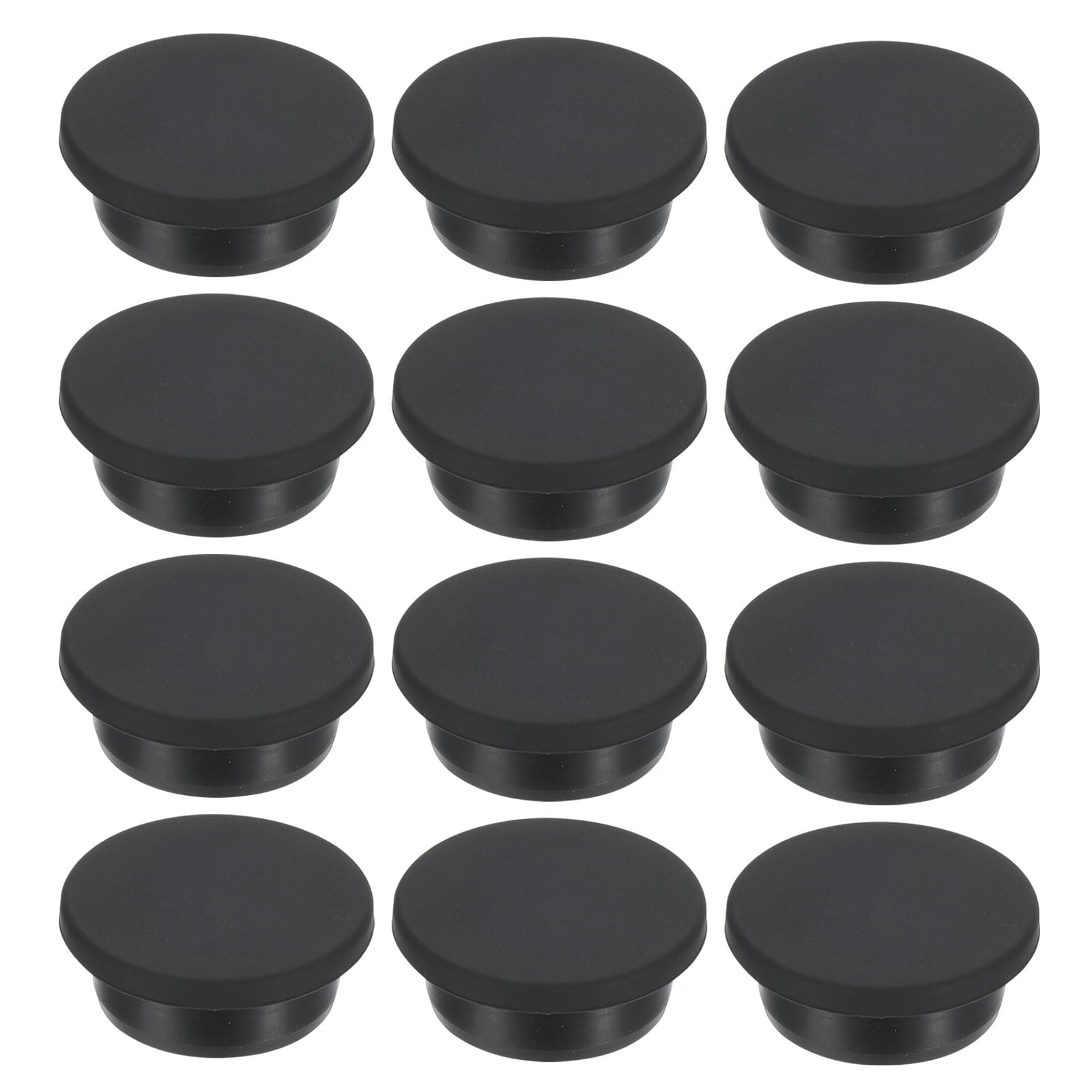 PATIKIL 29mm Diameter Rubber Hole Plugs, 12 Pcs Silicone Rubber Round Hole Stoppers for 28mm Hole, Black