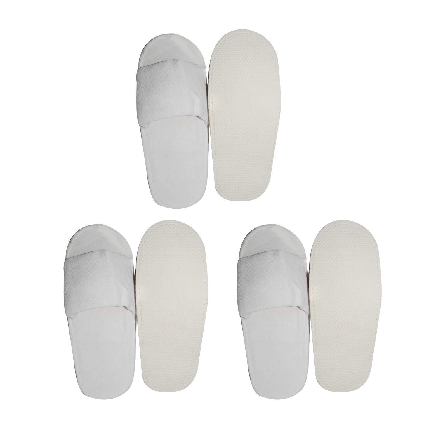 CROTUS Open Toe Pure White Premium Disposable Bathroom Slippers 5mm