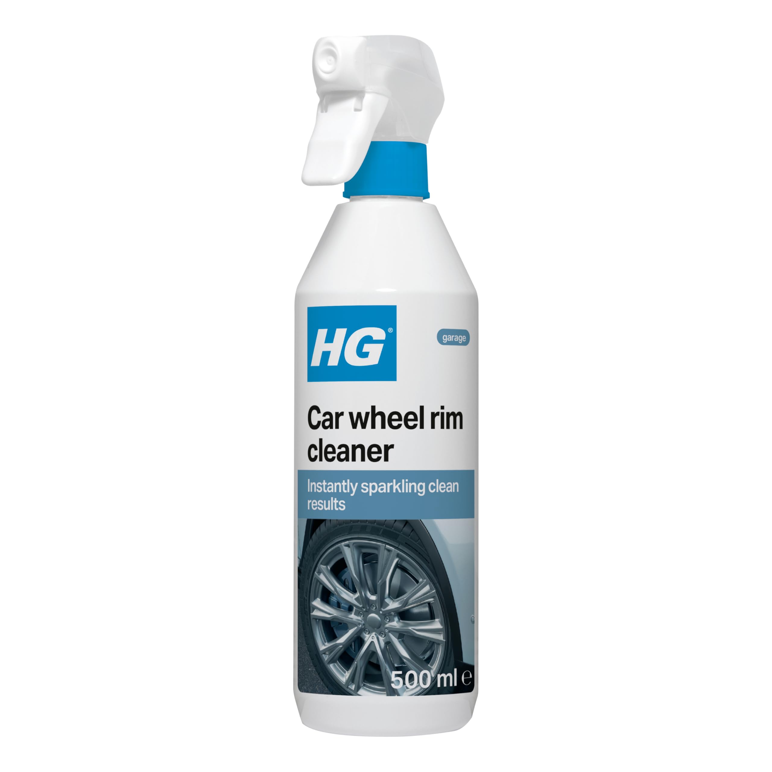 HG Car Wheel Rim Cleaner, Polish & Degreaser for All Vehicle Wheels, Wash Removes Dirt & Leaves Rims Shiny, Biodegradable Formula, Safe for Every Type of Rim – 500ml Spray (154050106)