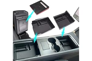 XINYUAN 2021 2022 2023 Model 3/Y Center Console Organizer Tray Hidden Cubby Drawer Storage Box ABS Material for Tidy Collection of Documents, Glasses,Credit Cards,Small Change Lipstick and Other Items 3PCS