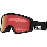 Giro Semi Ski Goggles - Snowboard Goggles for Men, Women & Youth - Black Wordmark Strap with Amber Scarlet/Clear Lens