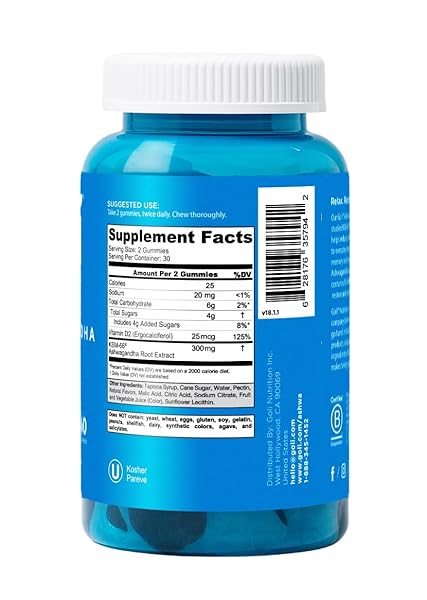 GOLI ASHWAGANDHA & VITAMIN D GUMMY – 60 COUNT – MIXED BERRY, KSM-66, VEGAN, PLANT BASED, NON-GMO, GLUTEN-FREE & GELATIN FREE RELAX. RESTORE. UNWIND, PACK OF 1