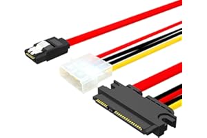 ELFJMZP SATA Hard Drive Data Power Combination Cable - 7+15-pin 22-pin Adapter to Molex 4Pin Power + Motherboard SATA Data Ca