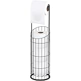 Toilet Paper Holder, Extra Larger Free Standing Bathroom Tissue Holder with Storage and Dispense for 4 Mega Rolls Tissue, Mat