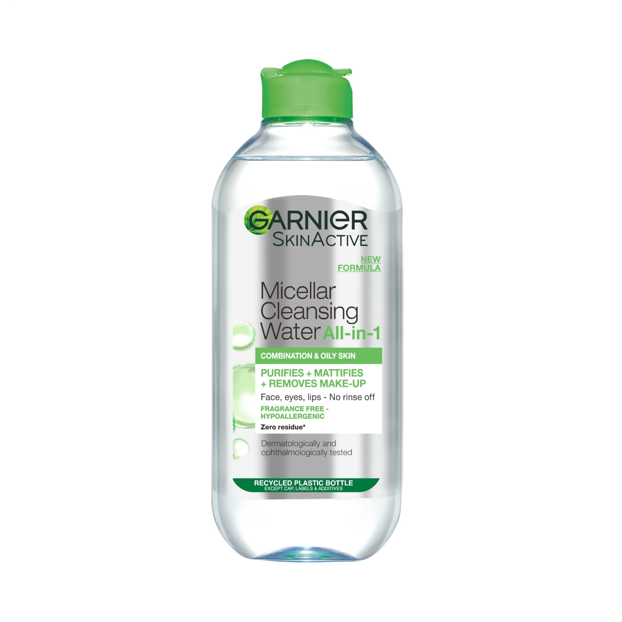 Garnier Micellar Cleansing Water For Combination Skin, Gentle Face Cleanser and Makeup Remover, Fragrance Free, Recognised By The British Skin Foundation, Use With Reusable Micellar Eco Pads, 400 ml