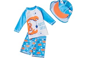 SGMWVB Baby and Toddler Boys' 3-Piece Swimsuit Set Bathing Suit with Hat