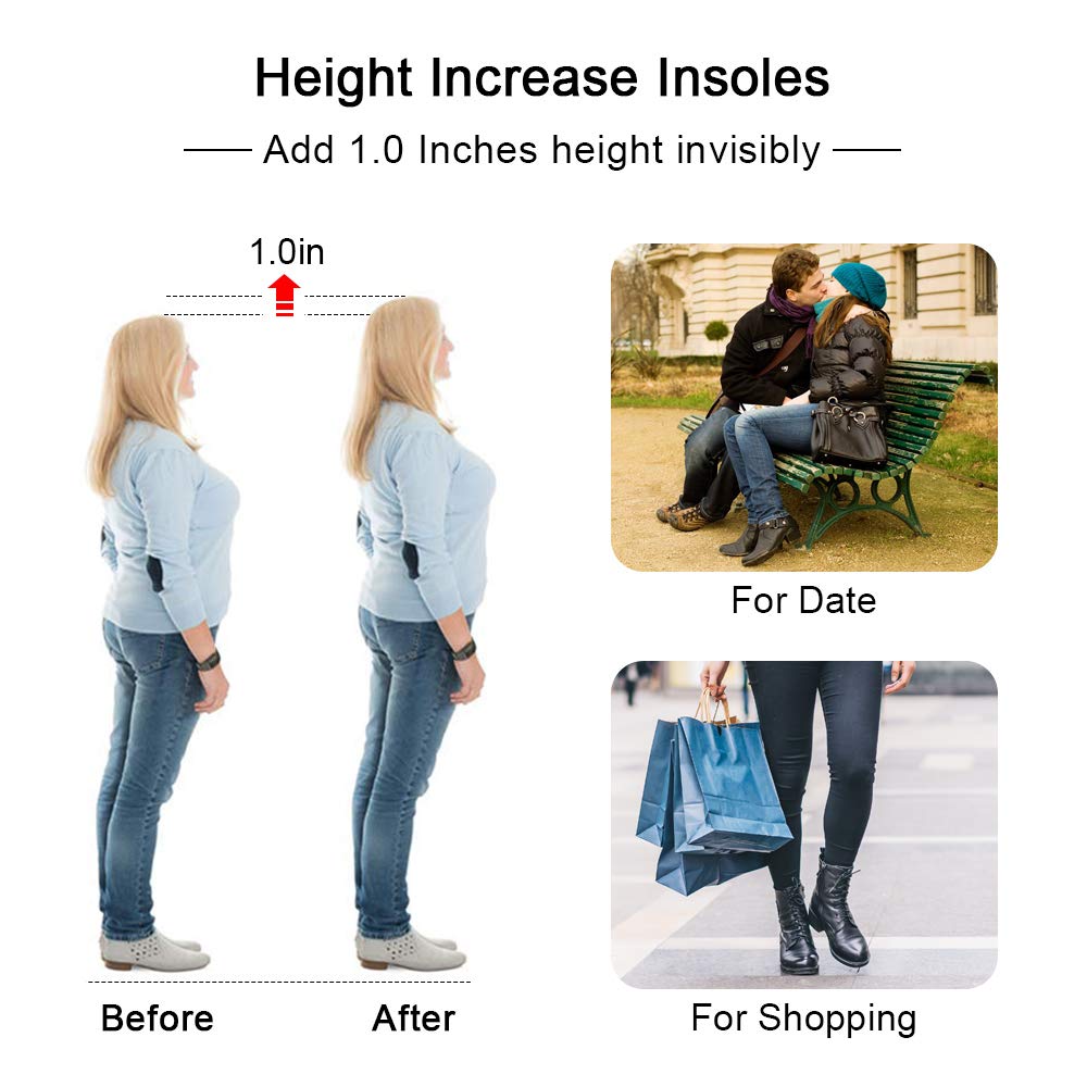 Dr. Foot\'s Height Increase Insoles, Heel Cushion Inserts, Heel Lift Inserts for Leg Length Discrepancies (1\