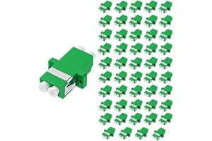 GWLIUNI 50Pcs LC to LC Couplers, Duplex Fiber Optical Adapters Cable Connectors for APC end face with Panel Mounting Wing