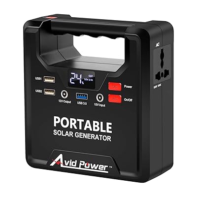 Portable Solar Generator, 133Wh Power Station, Backup Power Supply with 110V AC Outlet, DC 12V, QC3.0 USB Ports for Camping Travel Home Emergency, Avidpower AVJS171