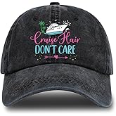 rofiowa Cruise Adjustable Washed Cotton Baseball Cap, Funny Boat Retro Trucker Hat Gift for Men Women Dad Husband Crewman