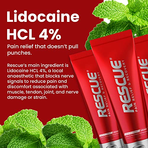 Rescue Lidocaine Cream for Joints, Nerve, Knee Pain and Shoulder Pain