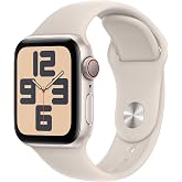Apple Watch SE (2nd Gen) [GPS + Cellular 40mm] Smartwatch with Starlight Aluminum Case with Starlight Sport Band S/M (Renewed