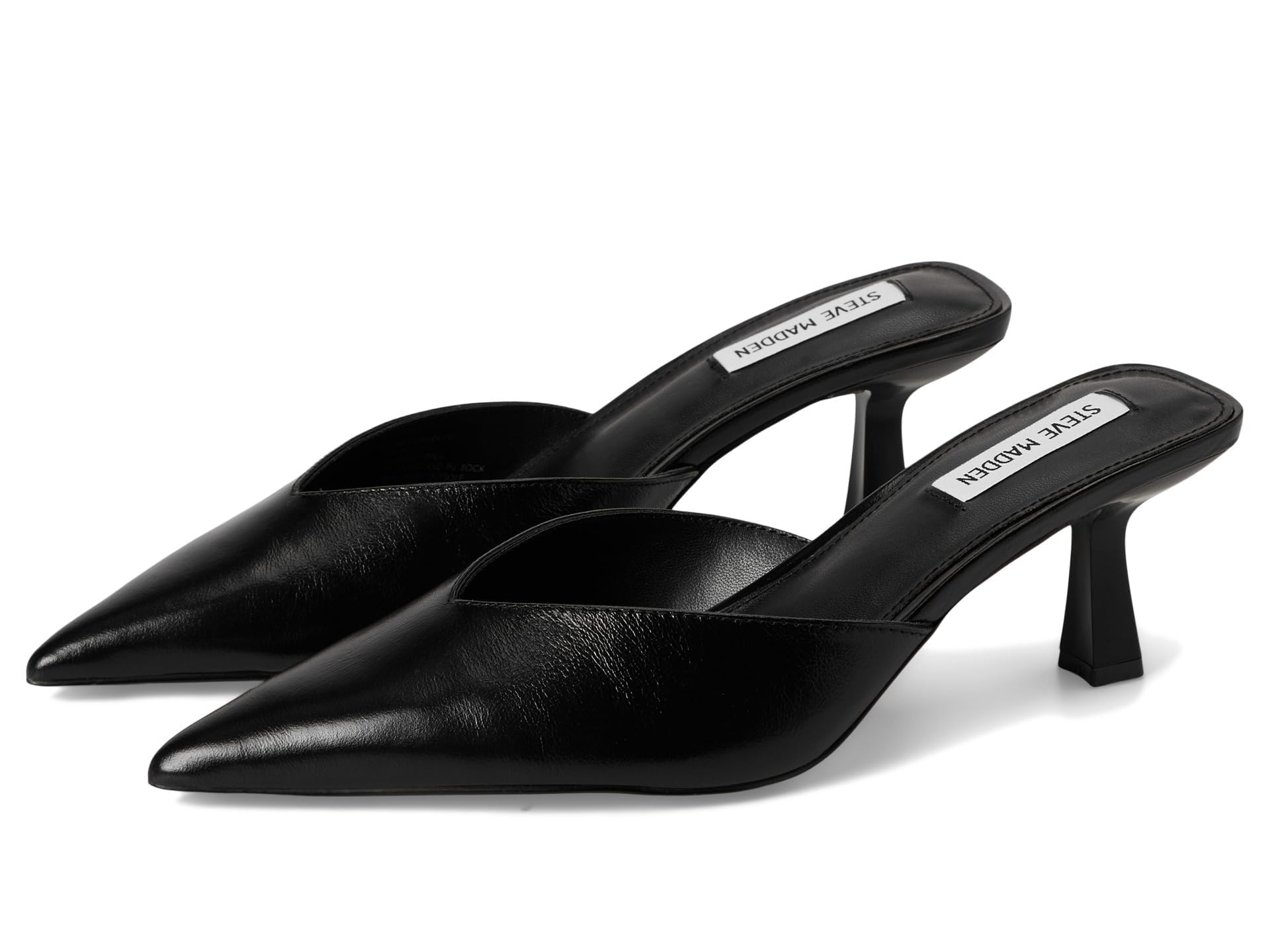 Steve Madden Women’s Mod Mule, Black Leather, 6