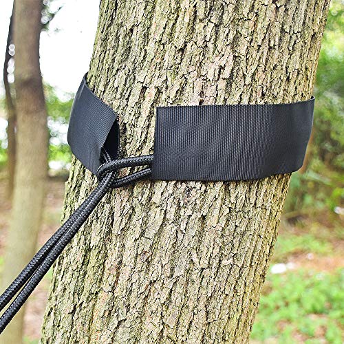 Camping Hängematte Doppel & Einzel tragbare Hängematte mit Baumgurten, leichte Nylon Fallschirm Hängematten Camping… – Bild 5