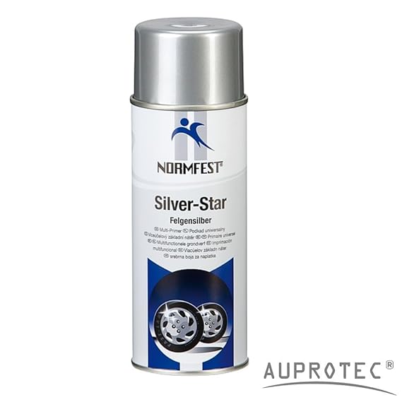 Auprotec® Normfest Lackspray Silver Star Felgen Silber Spray Sprühlack Felgenlack Autolack 400ml (1 Dose)