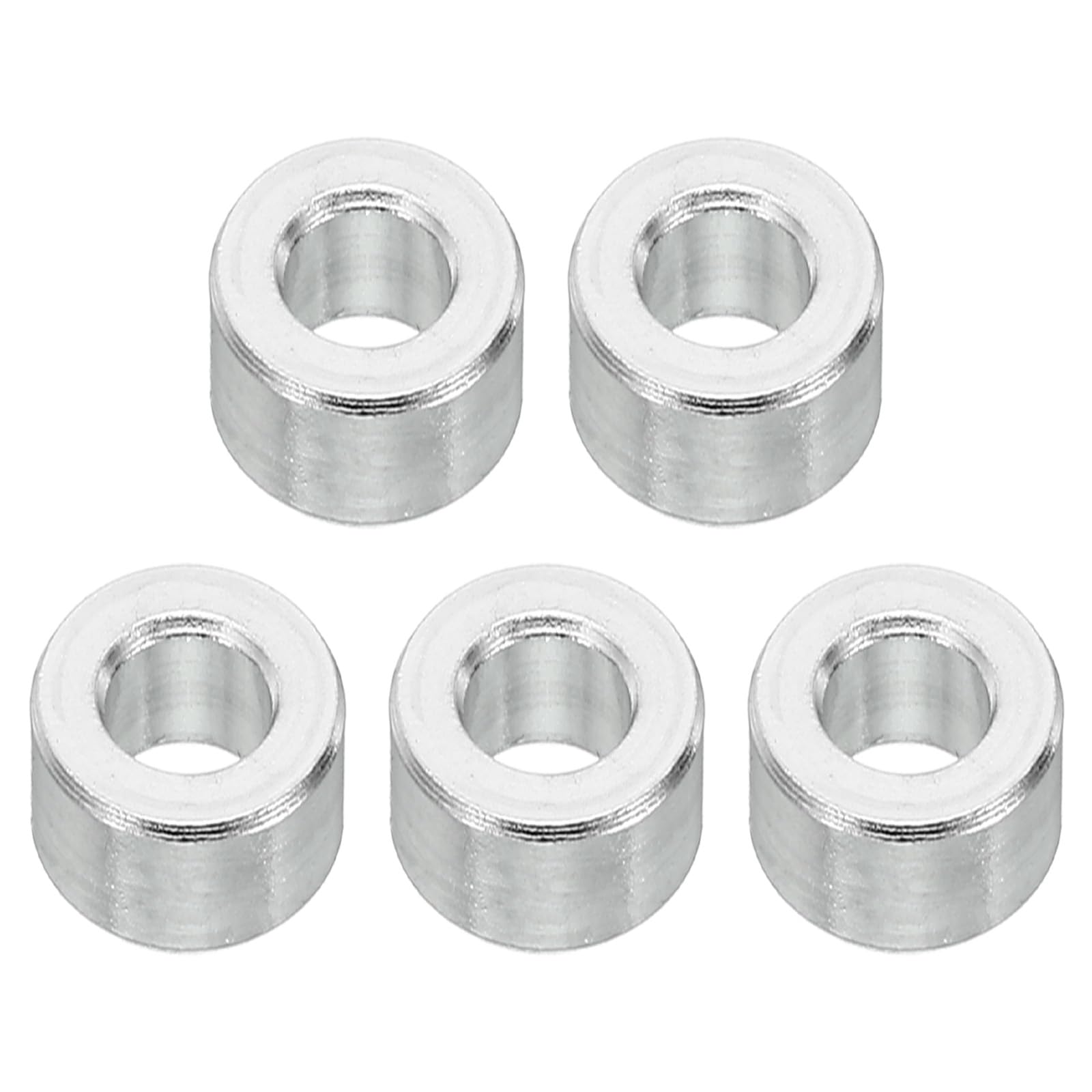 PATIKIL M5 Aluminum Spacers, 5 Pcs Metal Spacer Aluminum 5.2mm ID x 10mm OD x 5mm L Aluminum Spacer Screw Standoff Round for 1/5inch or M5 Screw Bolts