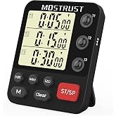 MOSTRUST Digital Dual Kitchen Timer, Multiple Channels Countdown Timer | 3-Groups Triple Timer with Magnet-Back Memory-Preset Large Display Adjustable Volume, 3A Battery Included, Ideal for Cooking