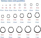 Lemiyoo 510pc Circlip C-Clip E-Clip Retaining Rings Assortment 3-32mm Internal view 3
