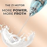 Zulay Kitchen Milk Frother Cordless Mini Hand Mixer Silver view 3