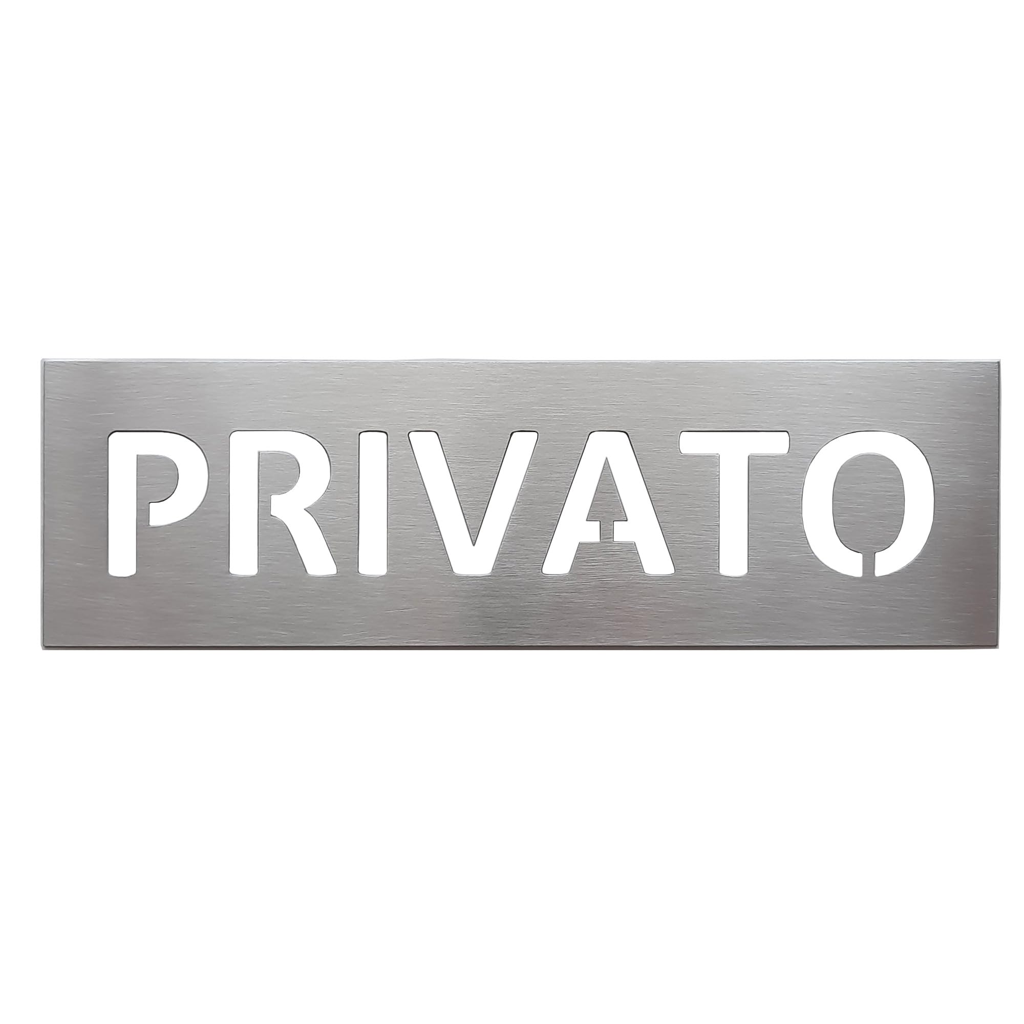 GUIZZO Creart - Stainless Steel Name Plate Front Door, Size 10 x 6 cm - Personalised Private Sign Also Suitable for Public Institutions - Name Plate Handmade and Made in Italy