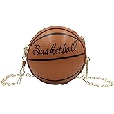Amamcy Little Girls Basketball Letter Crossbody Purse Basketball Shape Purse Mini Round Ball Crossbody Purses Shoulder Bag