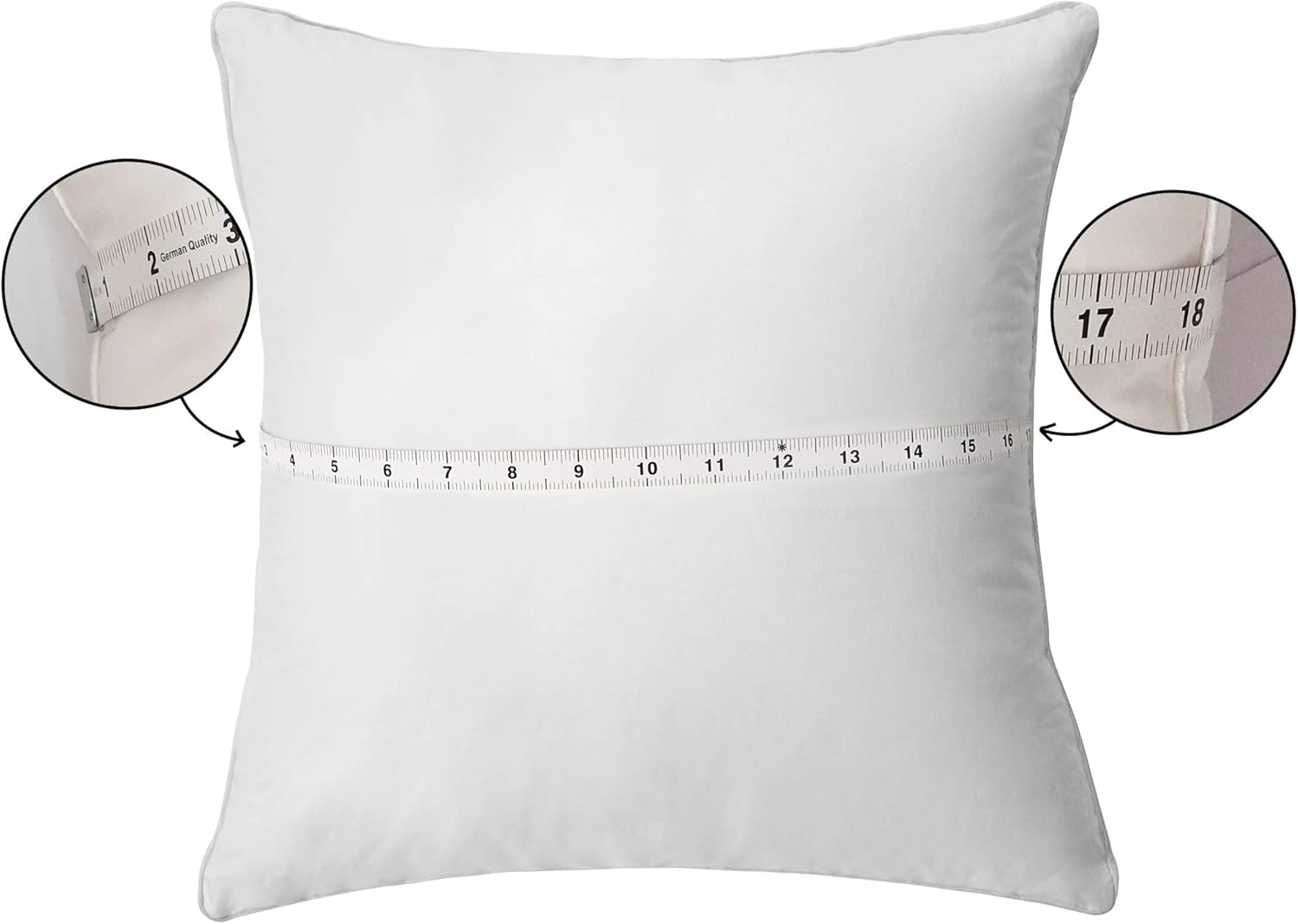 Oubonun 18 x 18 Pillow Inserts (Set of 2) - Throw Pillow Inserts with 100% Cotton Cover - 18 Inch Square Interior Sofa Pillow Inserts - Decorative Pillow Insert Pair - White Couch Pillow: Kitchen & Dining