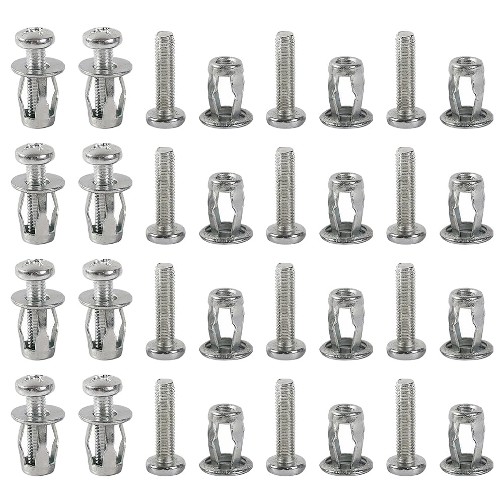 HugeDE 20 Pcs Hollow Metal Cavity Fixing Hollow Door Anchors Extra Short Hollow Wall Anchors Plasterboard Screw Plugs Drywall Anchor Kit with Screws for Drywall Curtain Gypsum Hardware M6 x 25mm