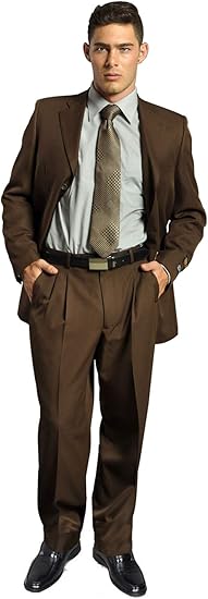 Amazon Co Jp Yzhen メンズ2ピースチョコレートブラウンスーツスリムフィットジャケット パンツ 服 ファッション小物