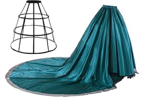 BPURB Bridal Satin Skirt with Full Long Train and Petticoat Tulle Skirt for Wedding Length 85" Waist 27.55"-47.24"