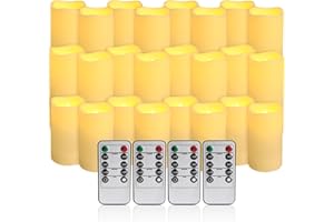 24-Pack flameless LED Electronic Candles in 3 Sizes with Remote Control for Home Decoration, Wedding Feasts, Dates.