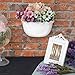 MyGift 10-Inch Wall-Mounted Scalloped Ceramic Succulent Planter Vase, White Wavy Flower Potsthumb 1