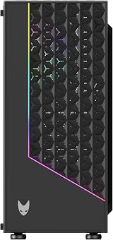 Oversteel Iridium ATX Micro ATX ITX Gaming PC Case Mesh Front RGB Fan Tempered view 2