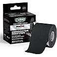 CURAD Performance Series IRONMAN Kinesiology Tape, Pain Management Technology, Sweat & Water-Resistant Athletic Tape, Compression Support for Joints & Muscles, Black, 2 x 10 inches, 1 Roll (20 Strips)