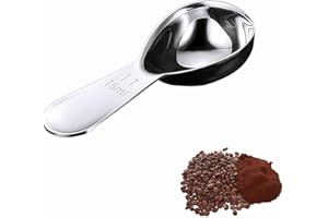 BTOLIN 1 Tbsp(15ml) Coffee Scoop,Stainless Steel Measuring Spoons for Coffee,Protein Powder,Sugar,Easy Read Laser Engraved Mark,Short Handle Fits in Container,Rust-Resistant,Drop-Resistant (1T 15ml)