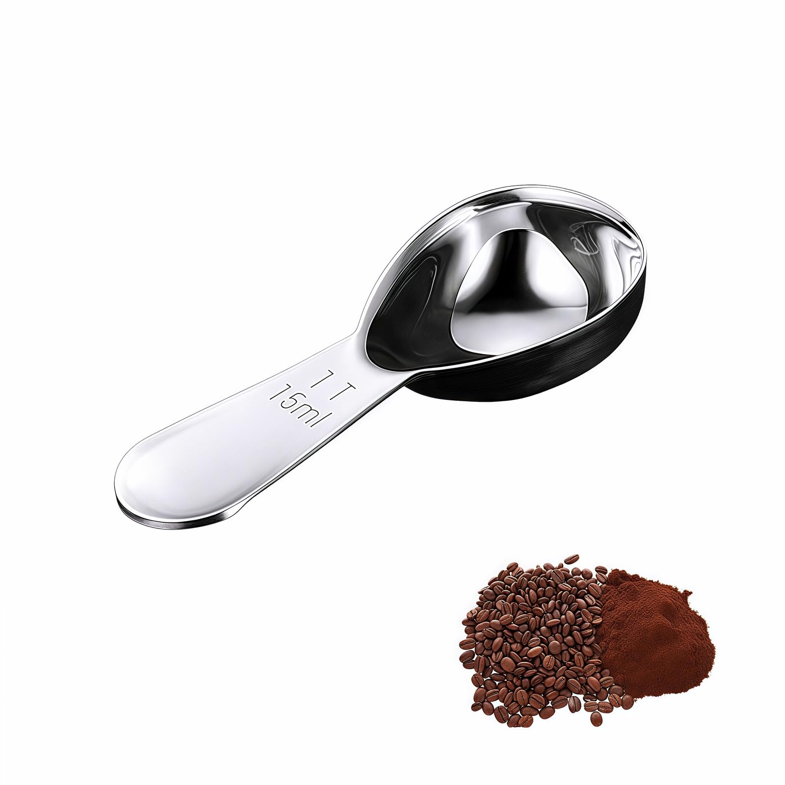 Photo 1 of 1 Tbsp(15ml) Coffee Scoop,Stainless Steel Measuring Spoons for Coffee,Protein Powder,Sugar,Easy Read Laser Engraved Mark,Short Handle Fits in Container,Rust-Resistant,Drop-Resistant (1T 15ml)