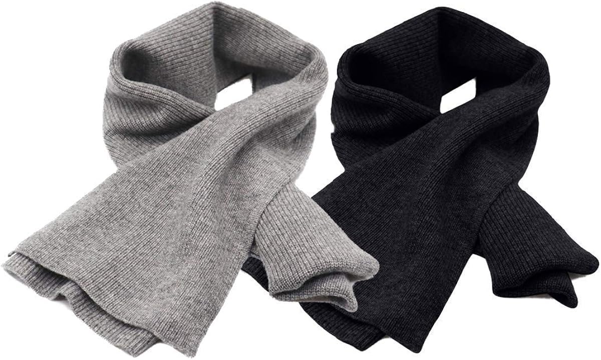 Amazon.com: State Cashmere Men's Classic 100% Pure Cashmere Ribbed Solid Scarf Black + Heather 