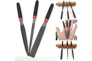 ZYNCUE for Mini Steel Needle File Set Stone,Glass,Metal & Hardened Steel Carving Crafts 118mm for Flat/for Round/Half-for Rou