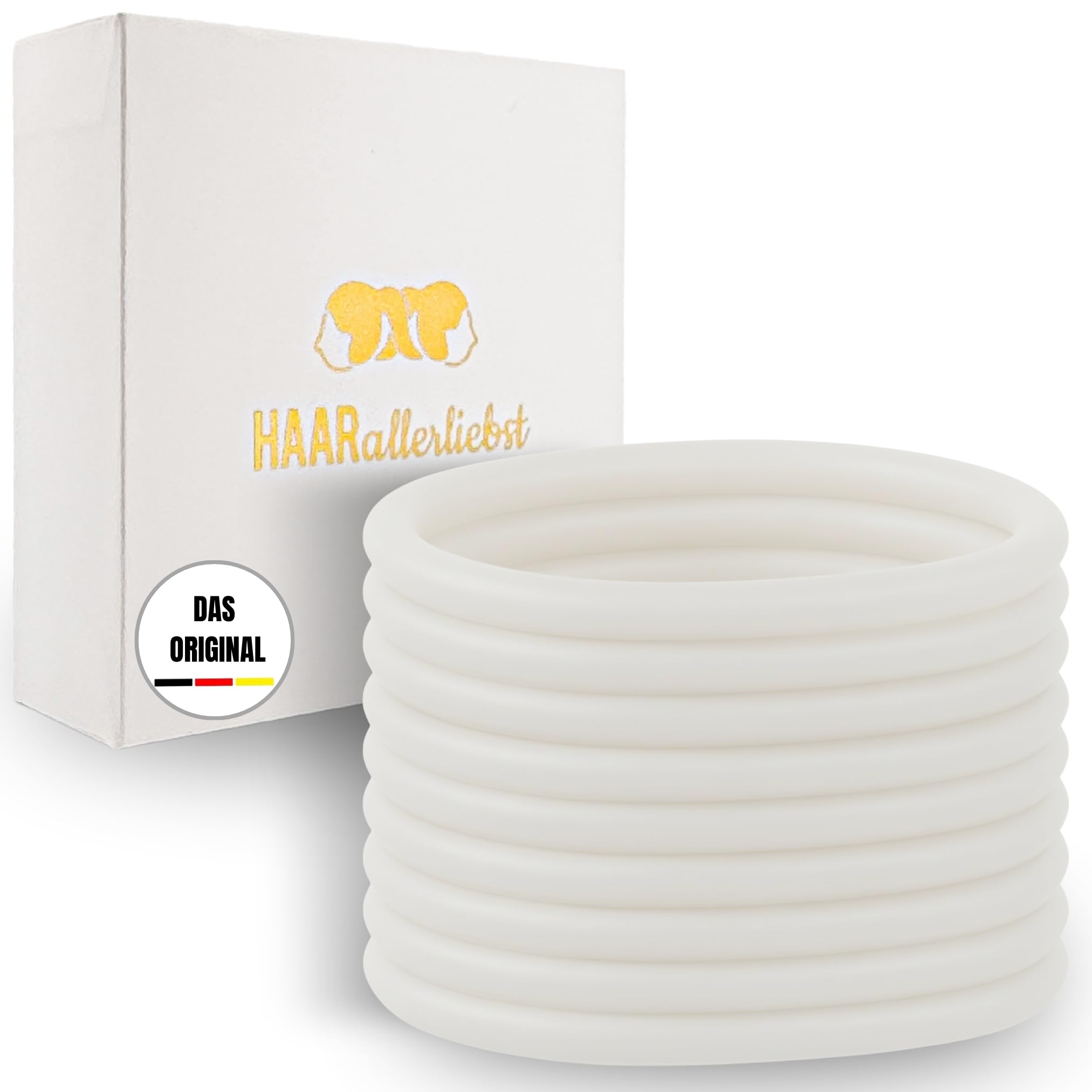 Haarallerliebst Silicone Hair Bobbles (Pack of 9) Transparent 5 cm with Box for Storage