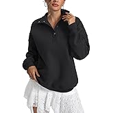 EasyGala Womens Fleece Sweatshirts Oversized Henley Neck Long Sleeve Button Pullover Tops Trendy Outfits Clothes 2026