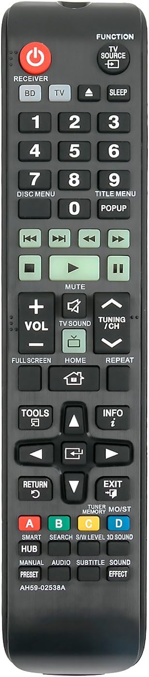 New AH59-02538A Replaced Remote fit for Samsung Blu-ray Home Theater System HT-FM65WC/ZA HT-FM65WC HT-F6550W HT-F6551W HT-F6530W HT-F5502K HT-F5530K HT-F5550K HT-F5550HK HT-F5500K HT-F5530HK