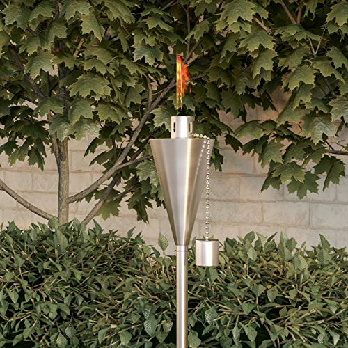 image for Pure Garden 50-223 Outdoor Torch Lamp-46” Patio/Backyard Stainless S