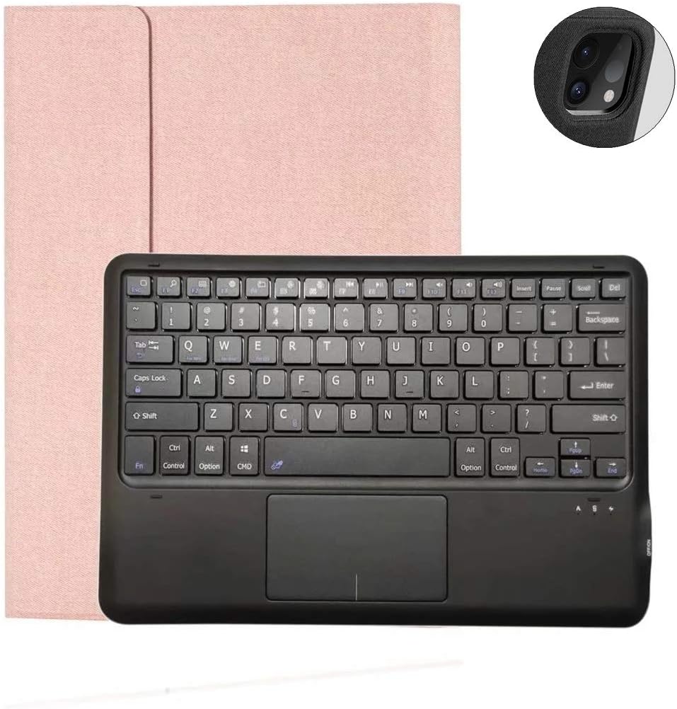 iPad Pro 12.9 Keyboard Case 2020 4nd Gen，with touchpad/Pencil Holder Support Apple Pencil Charging Magnetic Detachable Keyboard case Soft TPU Back Cover (iPadPro12.9（2020）, Pink)