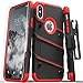 ZIZO Bolt Series for iPhone X Case Military Grade Drop Tested with Screen Protector, Kickstand and Holster iPhone Xs Black RED