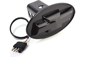 Autogem Officially Licensed Chevy Hitch Cover LED Light Hitch Receiver Covers (Black)