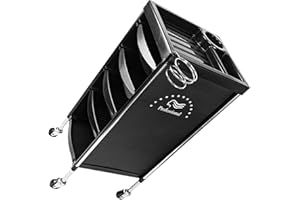 Hi.FANCY 6 Tier Salon Storage Trolley Cart with Wheels Features Large Space and Retractable Top Tray for Easy Access to Barbe