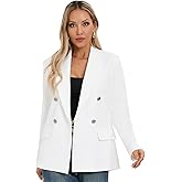 Women's Oversized Blazer Jacket - Double Breasted Professional Business Suit with Pockets for Work Office Casual Outfits