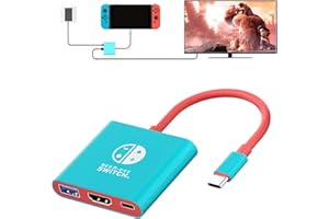 TNATRA Switch TV Dock, Portable TV Dock Station for Switch/Steam Deck/ROG Ally/Legion GO, 3-in-1 Switch Travel Dock with HDMI 4K@60Hz, USB 3.0 and 100W Charge PD Port (Not Fit Switch 2)