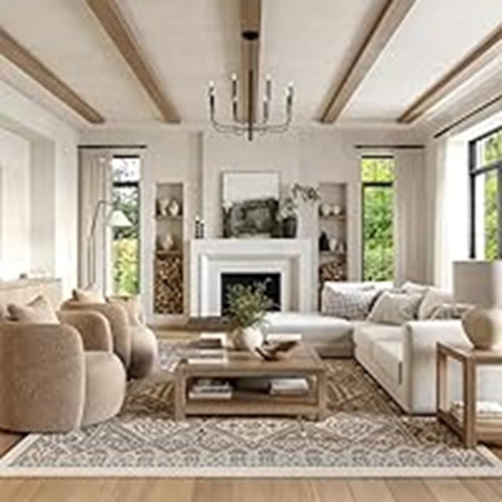 nuLOOM 9x12 Becca Traditional Tiled Area Rug, Beige, Faded Transitional ...